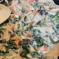・かにかまちゃん・'s cooksnap of when they made バター香るほうれん草と鮭のクリーム煮.