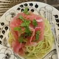 megpololi's cooksnap of when they made 簡単！生ハムとアボカドのグリーンパスタ.