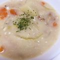 キュキュットさん's cooksnap of when they made 水炊き鍋をリメイク♪絶品クリームシチュー.
