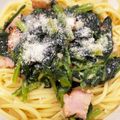 BIGぼんど's cooksnap of when they made ほうれん草とベーコンのクリームパスタ.