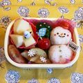 hime's cooksnap of when they made 幼稚園年少　雪だるま　お弁当.