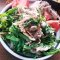 ふか谷's cooksnap of when they made 簡単♪わさび菜と豚肉のマヨソテー.
