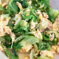まねぶ's cooksnap of when they made レタス大量消費！卵と炒めるだけ♫.