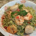 saki1010's cooksnap of when they made 特別な日海老と帆立のクリームトマトパスタ.