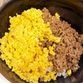 ビビ♡'s cooksnap of when they made 鶏そぼろ丼☆炒り卵の2色丼☆親子丼☆簡単.