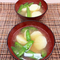 horseland's cooksnap of when they made 新じゃがときぬさやのみそ汁.