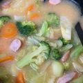 suisuimoco's cooksnap of when they made 鶏肉とブロッコリーの具だくさんみそ汁.