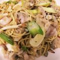 たつちゆ's cooksnap of when they made 葱と豚バラの生姜醤油パスタ.