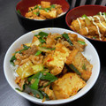 ♪Key♪'s cooksnap of when they made 厚揚げのキムチそぼろ炒め丼.