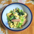 mmameco's cooksnap of when they made 小松菜とベーコンと卵のマヨ醤油炒め.