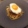 melmarilyn's cooksnap of when they made フライドエッグとハンバーグの無限パスタ♡.