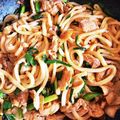 ツァディ's cooksnap of when they made 簡単♪豚バラ ニラ キムチの焼きうどん♪.