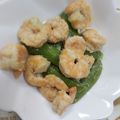 森くまママ's cooksnap of when they made えびとスナップえんどうのガリバタ炒め。.