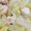 くまぴこ222's cooksnap of when they made キャベツとシーフードミックスの旨煮.