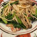 natsun＊'s cooksnap of when they made 春・のらぼう菜のペペロン風スパゲティ.