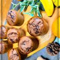 Turip's cooksnap of when they made しっとり〜チョコバナナマフィン.