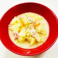 あっこ姉's cooksnap of when they made 新じゃがと春キャベツの豆乳味噌スープ.