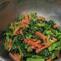 tinico's cooksnap of when they made 菜花と人参の甘味噌ゴマ和え.