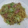 かよっち６６'s cooksnap of when they made キャベツとベーコンの和風じゃこパスタ.