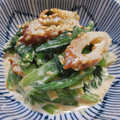 ÿuuka☆212's cooksnap of when they made 小松菜とちくわ♡ゴママヨ醤油和え.