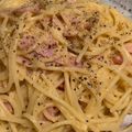 Blue's cooksnap of when they made 白だしで出来る！失敗なしのカルボナーラ.