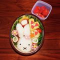 まどろ's cooksnap of when they made 簡単☆可愛い♪キャラ弁☆ミッフィー弁当☆.