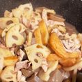 miskan's cooksnap of when they made 簡単♪黒こんにゃく・レンコン・豚肉の煮物.