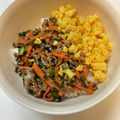 自炊レベル1→5's cooksnap of when they made 簡単！ひき肉のスタミナ丼（人参ニラなど）.