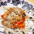 くまじ◎'s cooksnap of when they made レンジで５分！もやしのキムチ納豆のせ.