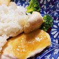 あたむ❤189's cooksnap of when they made 鶏むね肉のみそバターソース♪.