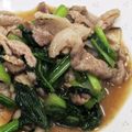 てらさわん's cooksnap of when they made 小松菜・椎茸・豚こま☺にんにく中華炒め.
