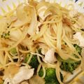 ぷらんとえっぐ's cooksnap of when they made 鶏ささみときのこのパスタ♪麺つゆバター味.