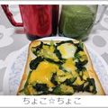 ちょこ☆ちょこ's cooksnap of when they made ほうれん草の胡麻和えチーズトースト☆.