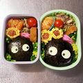 Chaaa_room's cooksnap of when they made *まっくろくろすけ家族おにぎり*キャラ弁.