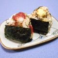 ＠迷子＠'s cooksnap of when they made パリおにぎり★チーズおかか梅しそおにぎり.