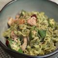 saki1010's cooksnap of when they made 鶏皮とオクラのパスタ.