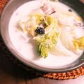 ふか谷's cooksnap of when they made 白菜＆ベーコンのキノコクリームスープ❤.