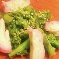 私市ビッキーズ津門巳's cooksnap of when they made “菜の花/桃色かまぼこ/ごま々油和え”.