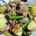 クックBULQX6☆'s cooksnap of when they made じゃが芋と牛肉とアスパラのうま煮.