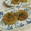 umemodoki's cooksnap of when they made レンジ使いと焼肉のタレで即席大根ステーキ.