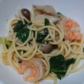 黒ラブ428☆'s cooksnap of when they made 出汁が美味しい。えびときのこの和風パスタ.