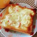 みかっしー0616's cooksnap of when they made からしマヨでカニカマチーズトースト.