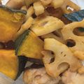 リータ☆'s cooksnap of when they made れんこんとかぼちゃの鶏肉甘酢炒め.