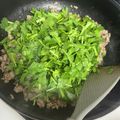 まーきゅ's cooksnap of when they made 激ウマ！ニラとパクチーの豚ひき肉そぼろ♬.