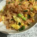 yu🐓's cooksnap of when they made 残りコロッケdeチャーハン.