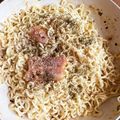tomitomico's cooksnap of when they made サッポロ一番塩ラーメンでペペロンチーノ.