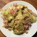 Ruriluru's cooksnap of when they made ハムとキャベツの卵炒め.