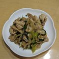 ラリー＆サラ's cooksnap of when they made 【減塩】豚バラと長ネギとニラの炒め物.