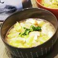 Dellaたん's cooksnap of when they made 厚揚げと、春キャベツのお味噌汁.