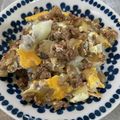 nonomura's cooksnap of when they made 挽き肉とたまねぎとたまごで丼！！！.